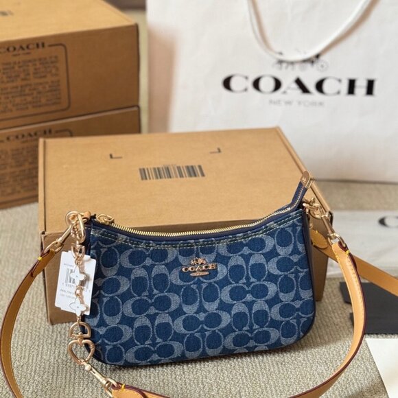 COACH Teri Shoulder Bag Signature Denim Outlet NEW🦋 - Picture 4 of 7